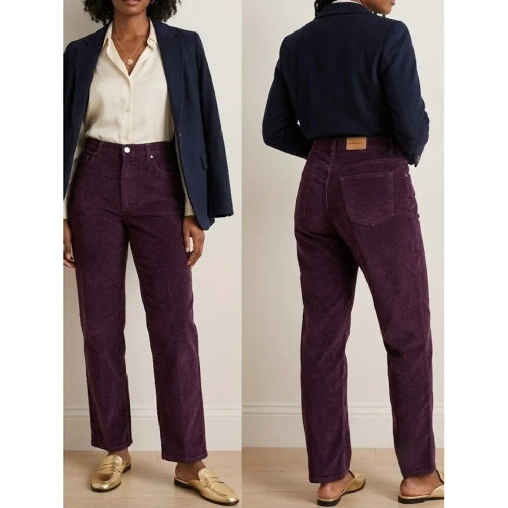 Evan Picone Stretch Purple Straight Leg Corduroy Pants Womens Size 16